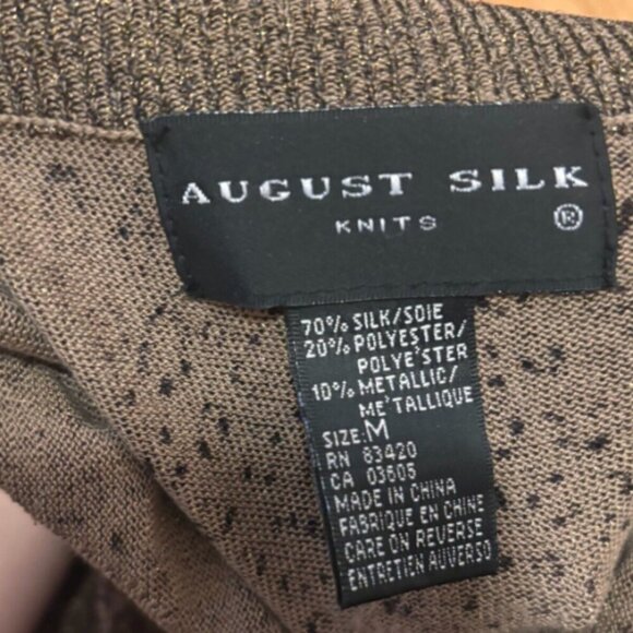 August Silk Knits 70% Silk Cheetah Leopard Print 3/4 Sleeve Sweater Size M - Picture 2 of 4